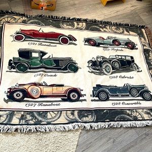 Goodwin Weavers | Accents | Throw Blanket Classic Car Enthusiast 92s Vintage  Fringe Woven | Poshmark